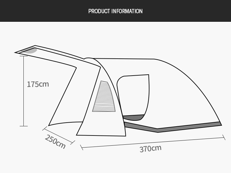 Cheap Goat Tents Extended Camping Tent One Bedroom and One Living Room Hiking Tent for 3 4 People Double Layer Waterproof Outdoor Picnic Awning   